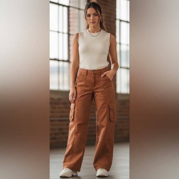 Arizona Jean Company Pants - Brown Cotton Cargo Y2K Pants Arizona Jean Co Women's Size 7 EUC